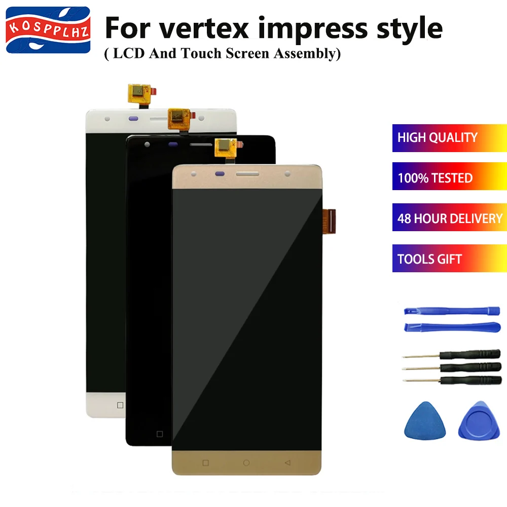 

100% tested New For vertex impress style LCD Display+Touch Screen Digitizer Assembly Replacement +tools
