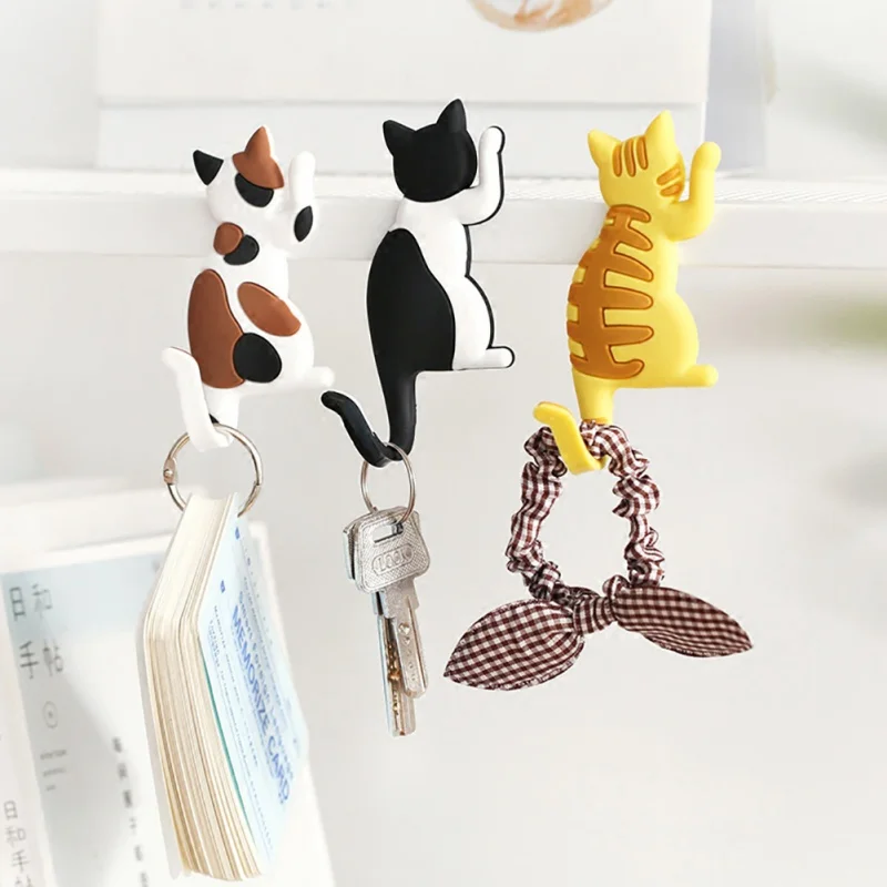 

Fridge Hook Cat Style Multifunctional Refrigerator Sticker Creative Hooks For Light Gadget Key Holder Magnet Rack For Home Decor