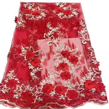 African Lace Fabric With Beads and stones Red Lace Fabric 3D Flower High Quality For Nigerian Lace Fabrics For Dress H747-1
African Lace Fabric With Beads and stones Red Lace Fabric 3D Flower High Quality For Nigerian Lace Fabrics For Dress H747-1
