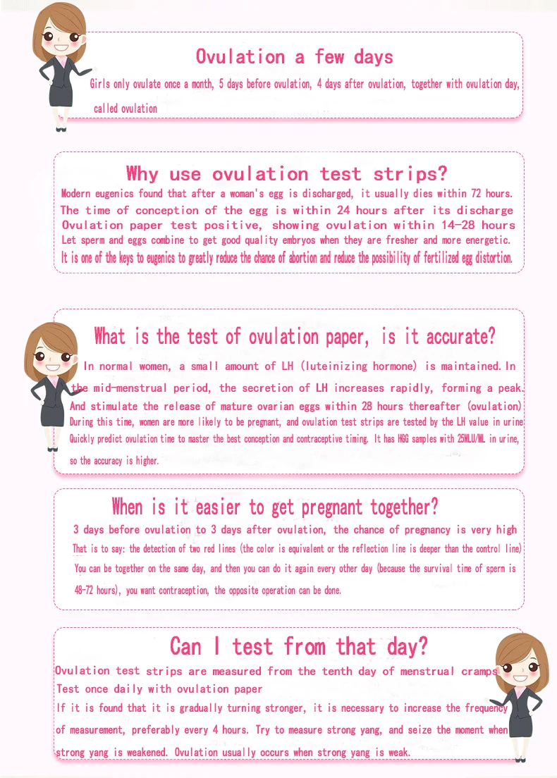 Generic Davi Ovulation Test Paper 100 Strip And 100 Pcs Urine Cup Detection Ovulation Period