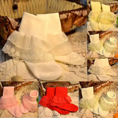 Cute Baby Lace Sock Girls Tiny Newborn Spanish Knitted Cotton Blend Ankle Socks | Мать и ребенок