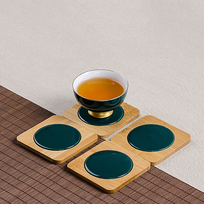 2PCS/Lot Creative Tea Cup Tray Natural Bamboo Ceramic Green Glaze Coaster Office Kung Fu Tea Set Accessories Mat Pad Cups Holder
2PCS/Lot Creative Tea Cup Tray Natural Bamboo Ceramic Green Glaze Coaster Office Kung Fu Tea Set Accessories Mat Pad Cups Holder