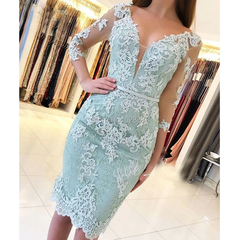 YNQNFS MD94 Party Cocktail Gowns V Neck Sheer Cap Sleeves Short Mother of the Bride Lace Dresses Aqua Green 2019
YNQNFS MD94 Party Cocktail Gowns V Neck Sheer Cap Sleeves Short Mother of the Bride Lace Dresses Aqua Green 2019