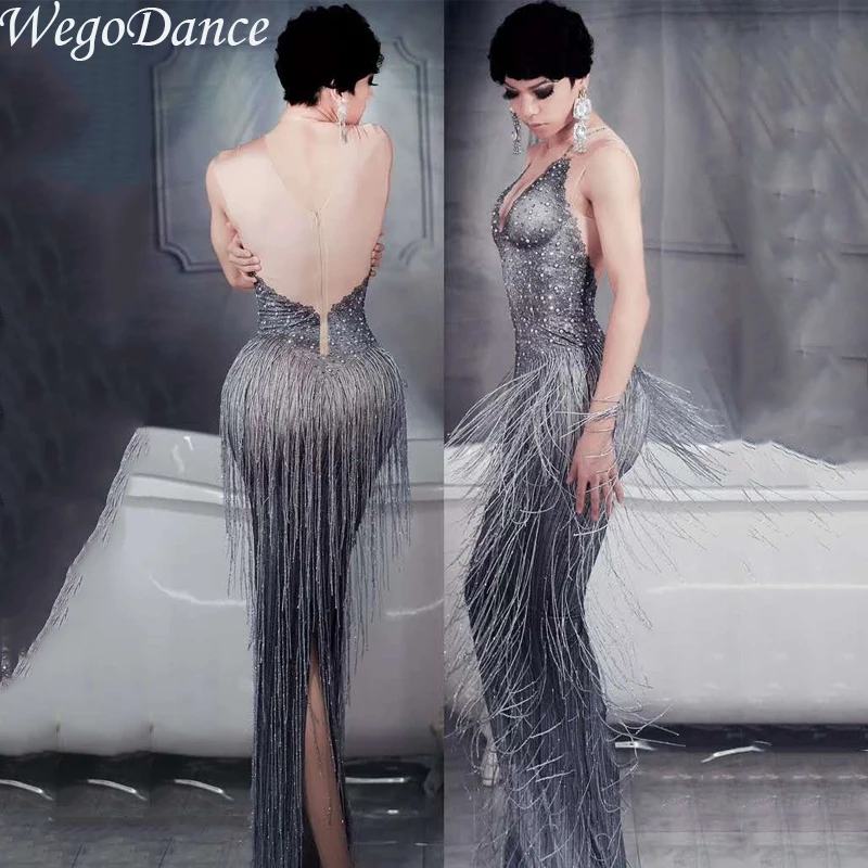 New Fringes Long nude Stretch Rhinestones Tassel Skinny Dress Pearl Outfit Wear Evening Birthday Celebrate Sexy Singer Costume
New Fringes Long nude Stretch Rhinestones Tassel Skinny Dress Pearl Outfit Wear Evening Birthday Celebrate Sexy Singer Costume