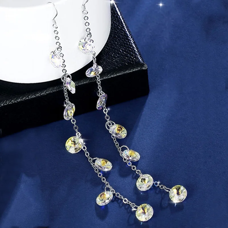 2018 New Fashion women wedding Multilayer water drops long earrings with colourful crystal charm tassel dangle earrings
2018 New Fashion women wedding Multilayer water drops long earrings with colourful crystal charm tassel dangle earrings