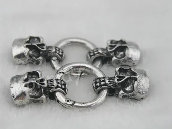 5 Sets 11x6.0mm Skull Head with Spring Ring Clasp for Licorice Leather Bracelet Making--CLP1068AS
5 Sets 11x6.0mm Skull Head with Spring Ring Clasp for Licorice Leather Bracelet Making--CLP1068AS