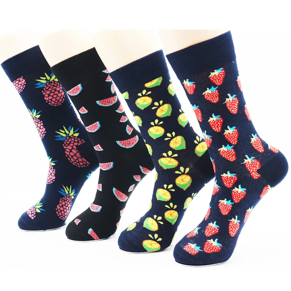 Newly designed men's novelty black long socks High quality fruit pattern mens fashion casual socks Gifts for men(4 pairs)
Newly designed men's novelty black long socks High quality fruit pattern mens fashion casual socks Gifts for men(4 pairs)