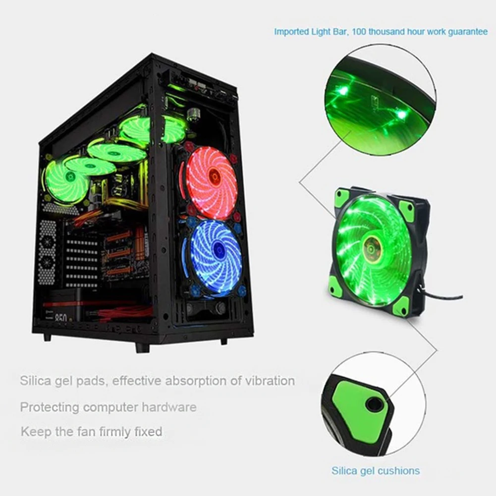 120mm PC Computer 18.8dB Ultra Silent Case Fan Heatsink Cooler Cooling 42CFM LED 200RPM Cooling Fan DC12V big 4 pin, 3 pin
120mm PC Computer 18.8dB Ultra Silent Case Fan Heatsink Cooler Cooling 42CFM LED 200RPM Cooling Fan DC12V big 4 pin, 3 pin