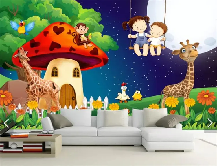 Green Forest Cartoon Mushroom Room Moon Giraffe Large Murals Wallpaper For Kids Room Children Bedroom Wall Decor Mural Animal 3D
Green Forest Cartoon Mushroom Room Moon Giraffe Large Murals Wallpaper For Kids Room Children Bedroom Wall Decor Mural Animal 3D