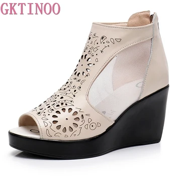 GKTINOO Genuine Leather Women Sandals Open Toe Ankle Boots Sandal Woman Mesh Sandalias Hollow Wedges Summer Shoes Zapatos Mujer
GKTINOO Genuine Leather Women Sandals Open Toe Ankle Boots Sandal Woman Mesh Sandalias Hollow Wedges Summer Shoes Zapatos Mujer