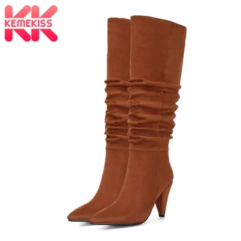 KemeKiss Knee High Stretch Boots For Women Sexy Pointed Toe High Heeled Winter Keep Warm Fur Shoes Women Footwear Size 34-43
KemeKiss Knee High Stretch Boots For Women Sexy Pointed Toe High Heeled Winter Keep Warm Fur Shoes Women Footwear Size 34-43