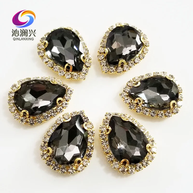 Gray Golden bottom Top grade Glass Crystal buckle,Drop shape sew on rhinestones,Diy wedding decoration 10pcs/pack SWSK03
Gray Golden bottom Top grade Glass Crystal buckle,Drop shape sew on rhinestones,Diy wedding decoration 10pcs/pack SWSK03
