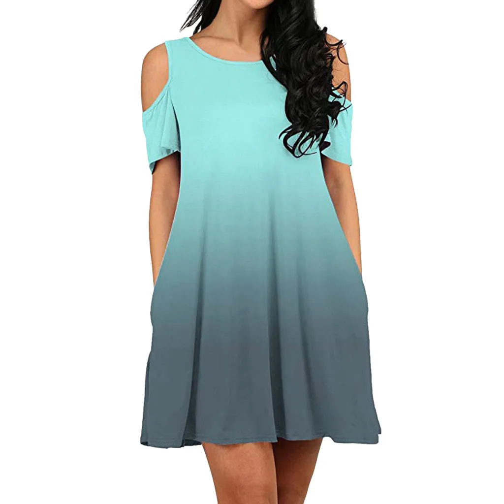Cold Shoulder dress summer women for beach Pockets large size dresses Tunic Top T-Shirt Swing dress woman basic sukienka38#G7
Cold Shoulder dress summer women for beach Pockets large size dresses Tunic Top T-Shirt Swing dress woman basic sukienka38#G7