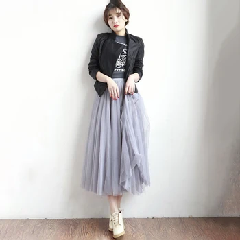 New Style Three Layers Of Yarn Women Skirts Summer Solid Mid-Calf Skirt Ball Gown Large Umbrella Princess Skirt Female Lady
New Style Three Layers Of Yarn Women Skirts Summer Solid Mid-Calf Skirt Ball Gown Large Umbrella Princess Skirt Female Lady