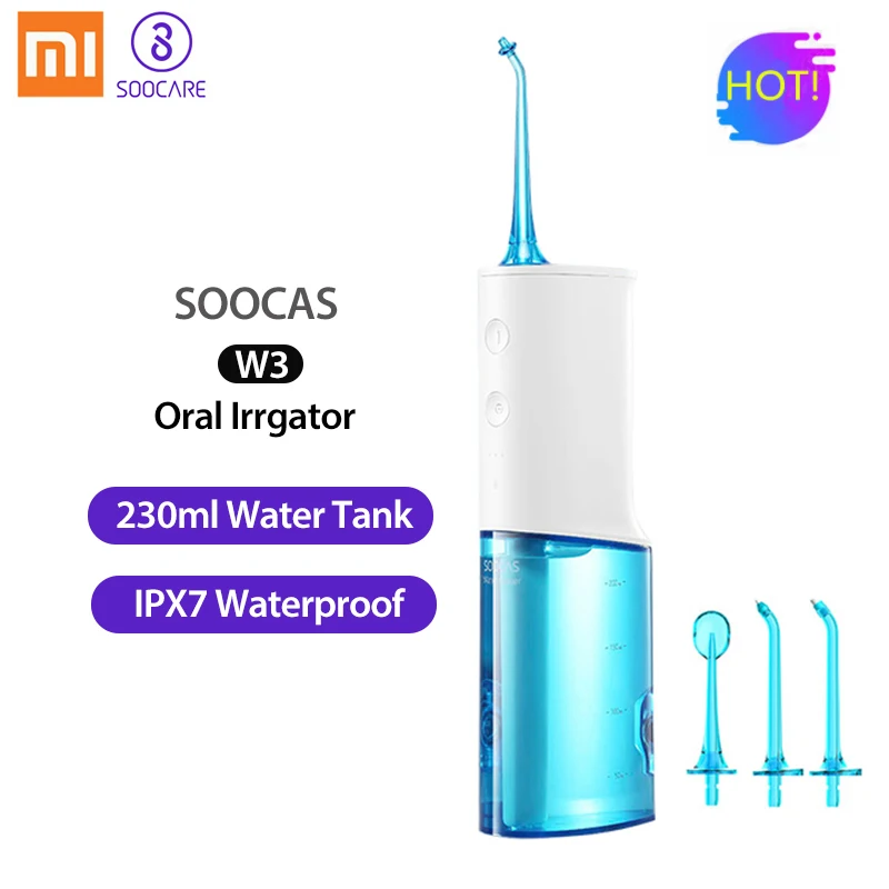 Xiaomi Soocas W3 portable oral irrigator USB rechargeable water dental flosser irrigator for cleaning teeth water jet toothpick
Xiaomi Soocas W3 portable oral irrigator USB rechargeable water dental flosser irrigator for cleaning teeth water jet toothpick