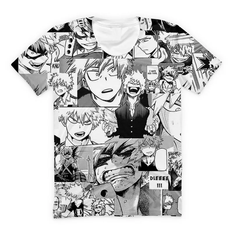 Schwarz Weiß Anime T Shirt Unisex Paar 
