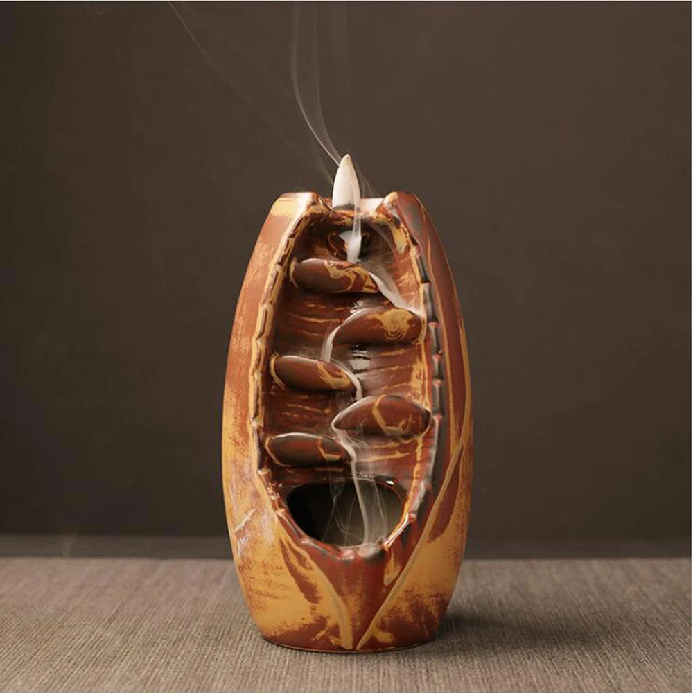 Mountain River Backflow Waterfall Smoke Incense Burner Handicraft Incense Holder Ceramic Cones Road Crafts Tower Home Decor
Mountain River Backflow Waterfall Smoke Incense Burner Handicraft Incense Holder Ceramic Cones Road Crafts Tower Home Decor