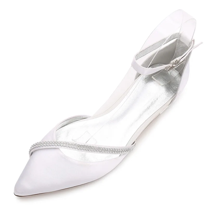 Comfort Satin Women Wedding Flats Pointed Toe Ankle Buckle Strap Crystals Wedding Brdial Party Flats Shoes
Comfort Satin Women Wedding Flats Pointed Toe Ankle Buckle Strap Crystals Wedding Brdial Party Flats Shoes
