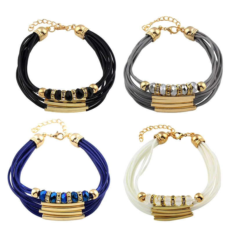 Leather Bracelets for Women 2019 New Fashion Jewelry Bangles Wide Wrap Boho Bangle Beads Charms Gold Bracelet Christmas Gift
Leather Bracelets for Women 2019 New Fashion Jewelry Bangles Wide Wrap Boho Bangle Beads Charms Gold Bracelet Christmas Gift