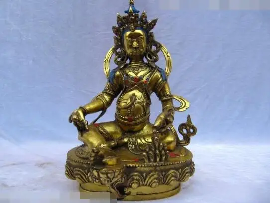 S3947 13"Tibet Buddhism Exquisite Bronze Copper Gild yellow Jambhala Buddha Statue
S3947 13"Tibet Buddhism Exquisite Bronze Copper Gild yellow Jambhala Buddha Statue