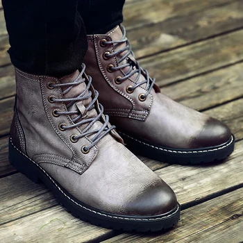 New Autumn Winter Fashion Men Martin Boots With Plush Vintage Brush Shoe Toe Square Heel High Top Lace Up Man Motorcycle Boots 
New Autumn Winter Fashion Men Martin Boots With Plush Vintage Brush Shoe Toe Square Heel High Top Lace Up Man Motorcycle Boots