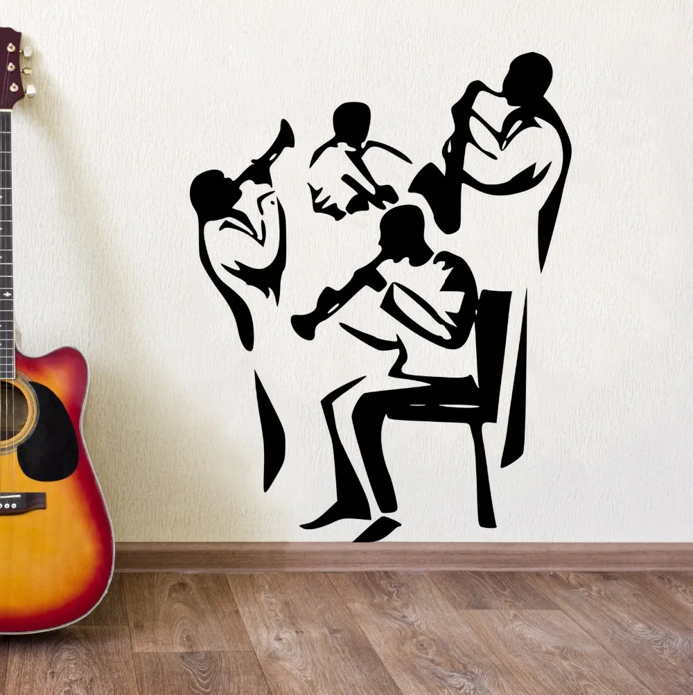 Jazz Band Playing Wall Sticker Music Band Players Vinyl Wall Decal Home Decor Music Lover Gift Removable Wall Art Mural AY1290
Jazz Band Playing Wall Sticker Music Band Players Vinyl Wall Decal Home Decor Music Lover Gift Removable Wall Art Mural AY1290