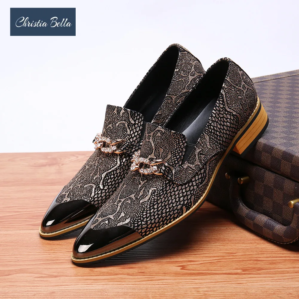 Christia Bella New Fashion Crystal Chain Genuine Leather Men Business Shoes Plus Size Slip on Pointed Toe Formal Dress Shoes
Christia Bella New Fashion Crystal Chain Genuine Leather Men Business Shoes Plus Size Slip on Pointed Toe Formal Dress Shoes
