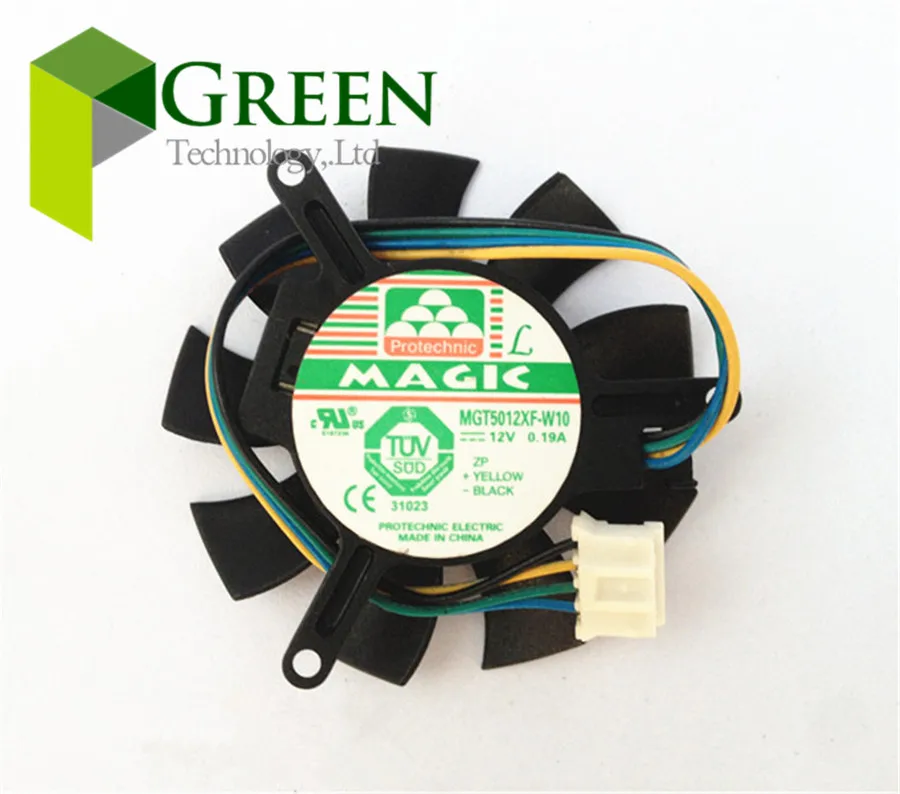 The Original MAGIC MGT5012XF-W10 12V 0.19A 50mm Video Graphics Card Cooling Fan Blade Pitch 43*39*32mm 
The Original MAGIC MGT5012XF-W10 12V 0.19A 50mm Video Graphics Card Cooling Fan Blade Pitch 43*39*32mm
