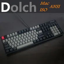 Крутой джаз черный серый смешанный Dolch толстый PBT 108 87 61 ключевая Кепка OEM профиль для вишневых MX переключатели клавиатуры Keycap add iso Mac ключ(China)