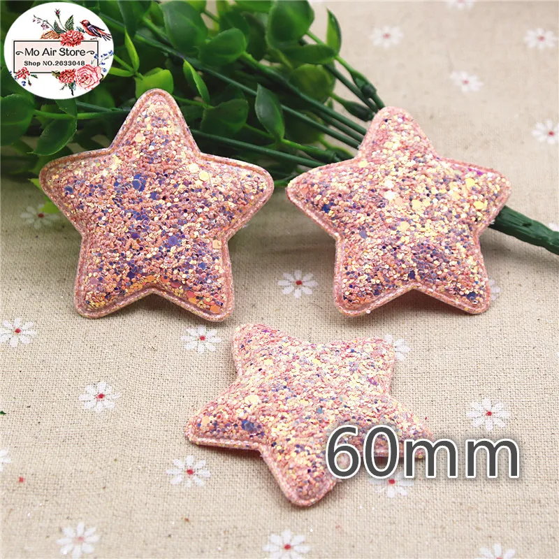 

12pcs bling slap-up star Non-woven patches glitter Felt Appliques for clothes Sewing Supplies DIY craft hair bow center