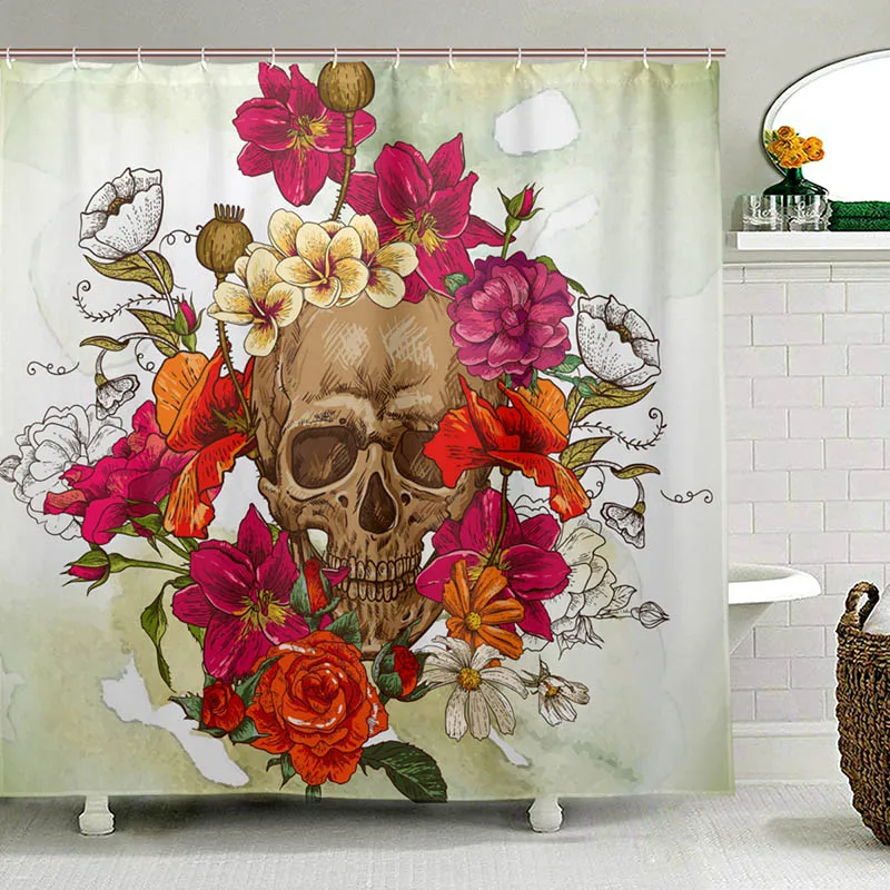 Day of the Dead Toilet Curtain Colorful Flower Sugar Skull Waterproof Polyester Fabric Shower Curtain for Bath with 12 Hooks
Day of the Dead Toilet Curtain Colorful Flower Sugar Skull Waterproof Polyester Fabric Shower Curtain for Bath with 12 Hooks