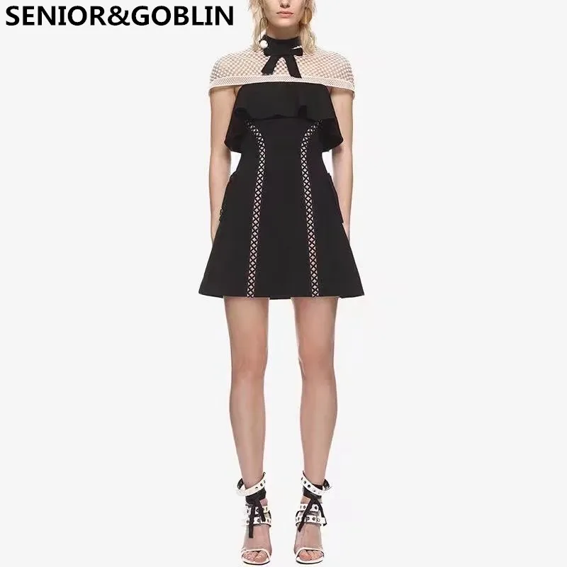 High Quality woman dress 2019 Hollow out Black and whiteJoining together A short sleeved Lace dress
High Quality woman dress 2019 Hollow out Black and whiteJoining together A short sleeved Lace dress