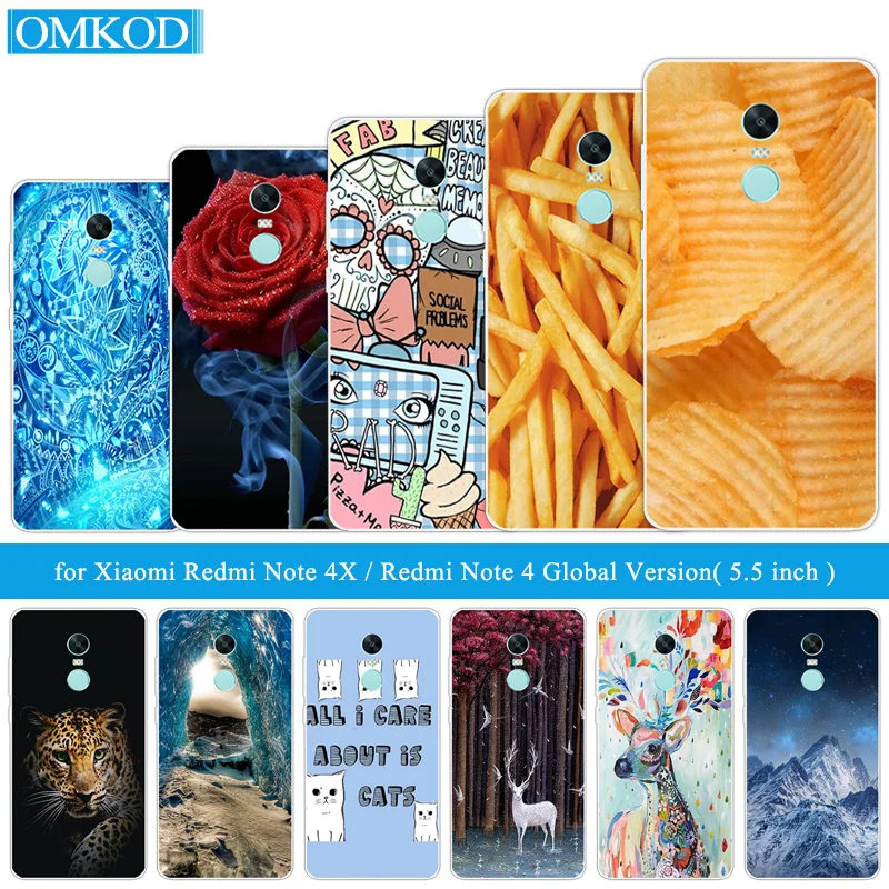 Для Xiaomi Redmi Note 4X 4 X Coque Snack задняя крышка для Чехлы глобальной версии силиконовый