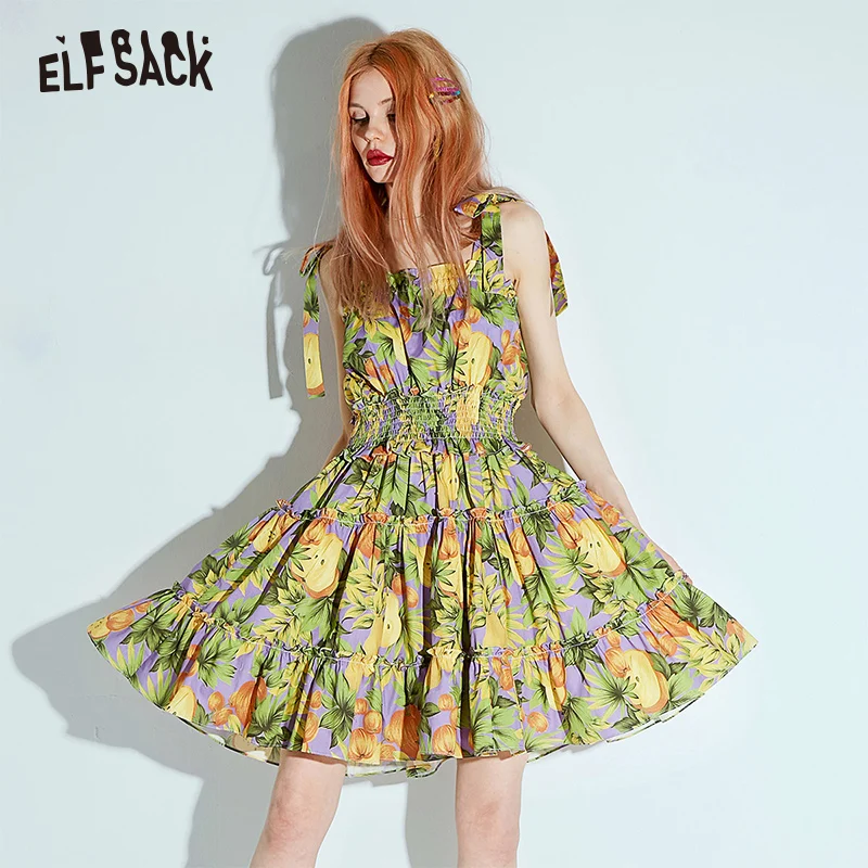 ELF SACK Cotton Floral Print Women Off Shoulder Strap Dresses Elegant A-Line Summer Party Dress 2019 Fashion Woman Holiday Dress
ELF SACK Cotton Floral Print Women Off Shoulder Strap Dresses Elegant A-Line Summer Party Dress 2019 Fashion Woman Holiday Dress