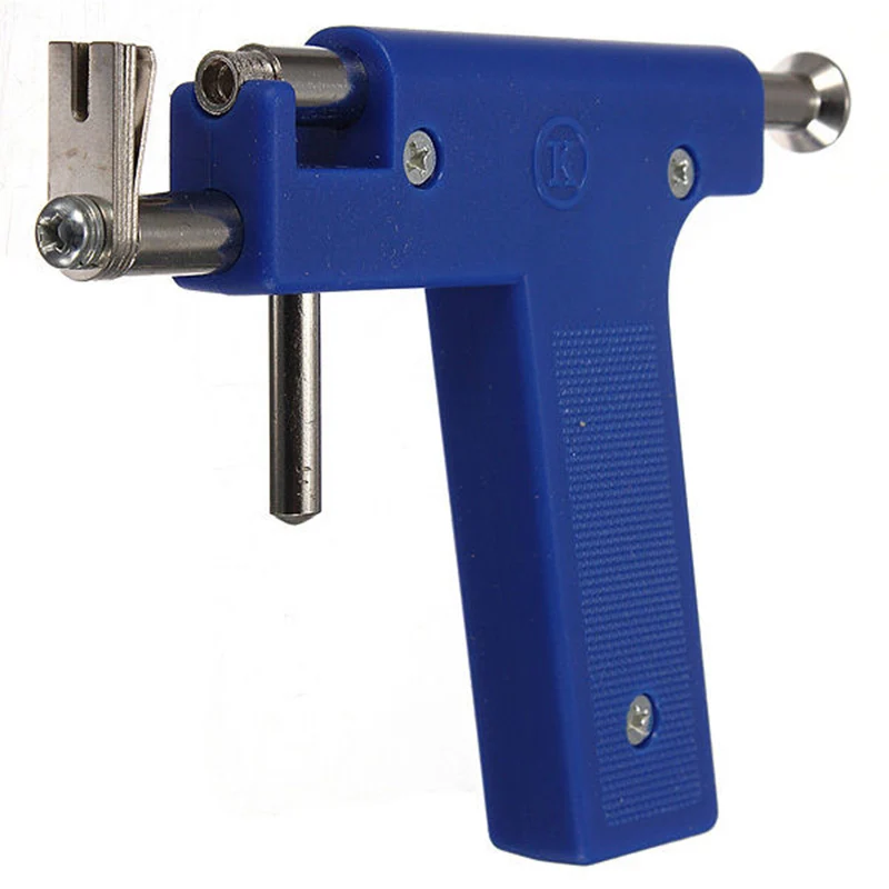 Фото Pro Steel Ear Nose Navel Body Piercing Gun Tool Kit 98pcs Instrument Studs Set Blue | Украшения и аксессуары