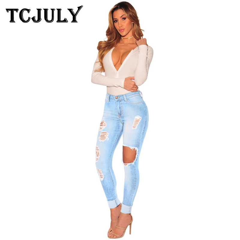 TCJULY Street Style Vintage Cowboys Woman Big Size Skinny Slim Push Up Ladies Jeans Trousers Bleached Broken Casual Denim Jeans
TCJULY Street Style Vintage Cowboys Woman Big Size Skinny Slim Push Up Ladies Jeans Trousers Bleached Broken Casual Denim Jeans