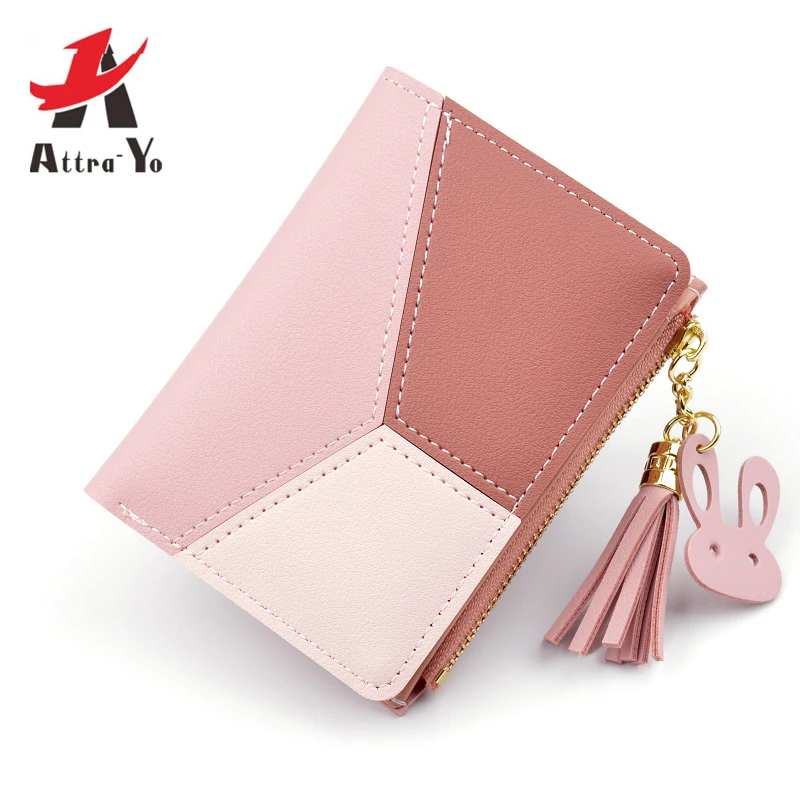ATTRA-YO Leather Wallet Short Women Wallets Zipper Purse Patchwork Fashion Panelled Wallets Trendy Coin Purse Card CD7037/d
ATTRA-YO Leather Wallet Short Women Wallets Zipper Purse Patchwork Fashion Panelled Wallets Trendy Coin Purse Card CD7037/d