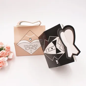 100pcs Western style wedding dress wedding bride wedding candy box gift bag solid cartoon folding carton
100pcs Western style wedding dress wedding bride wedding candy box gift bag solid cartoon folding carton