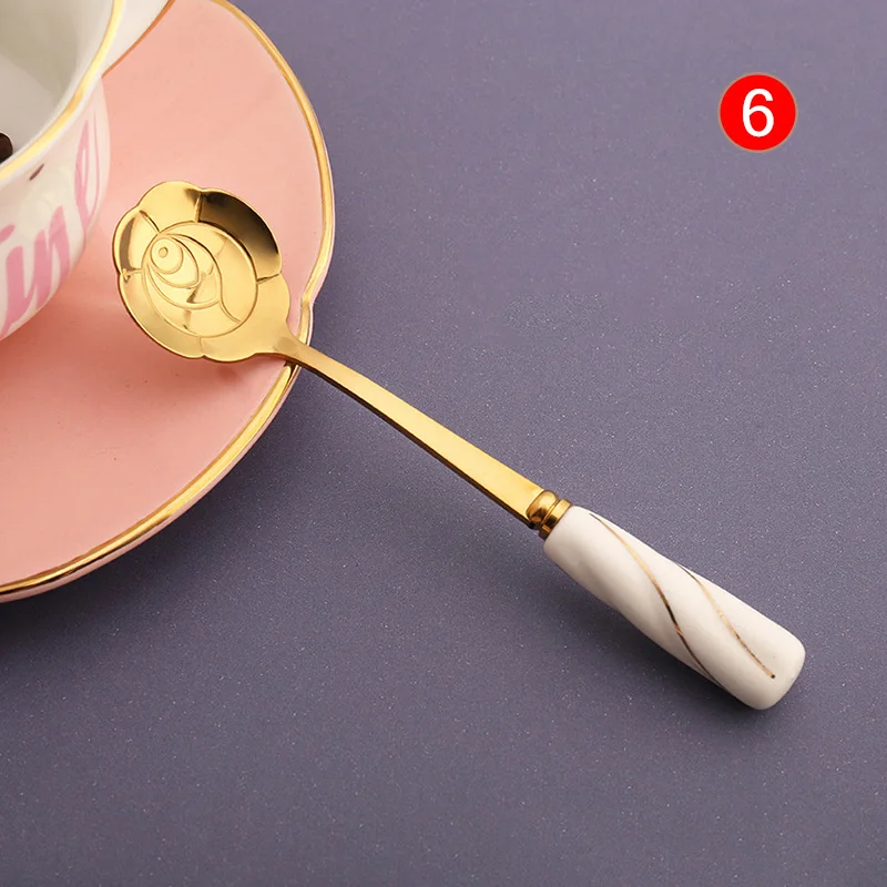 1 Pcs Stainless Steel Flower Spoon Ceramic Handle Coffee Tea Spoon Ice Cream Dessert Cake Spoons P7Ding
1 Pcs Stainless Steel Flower Spoon Ceramic Handle Coffee Tea Spoon Ice Cream Dessert Cake Spoons P7Ding