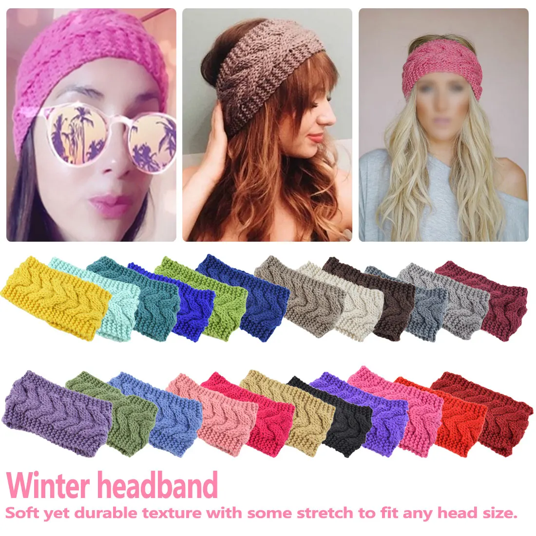 Simple Women Warmer Ear Knitted Bow Headbands Hair Bands Wide Stretch Hairbands Turban Hair Accessories
Simple Women Warmer Ear Knitted Bow Headbands Hair Bands Wide Stretch Hairbands Turban Hair Accessories