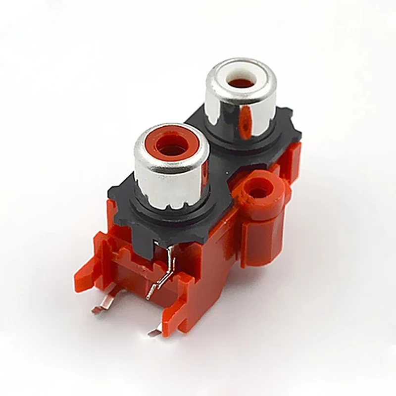 10pcs Audio Video Connector Two Holes Horizontal Insert Lotus 90 Degree RCA-213 Plug AV Jack | Компьютеры и офис