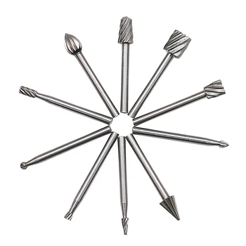 TUOSEN 10pcs HSS Routing Router Bits Burr Rotary Tools Rotary Carving Carved Knife Cutter Tool Engraving WoodWorking for Dremel
TUOSEN 10pcs HSS Routing Router Bits Burr Rotary Tools Rotary Carving Carved Knife Cutter Tool Engraving WoodWorking for Dremel