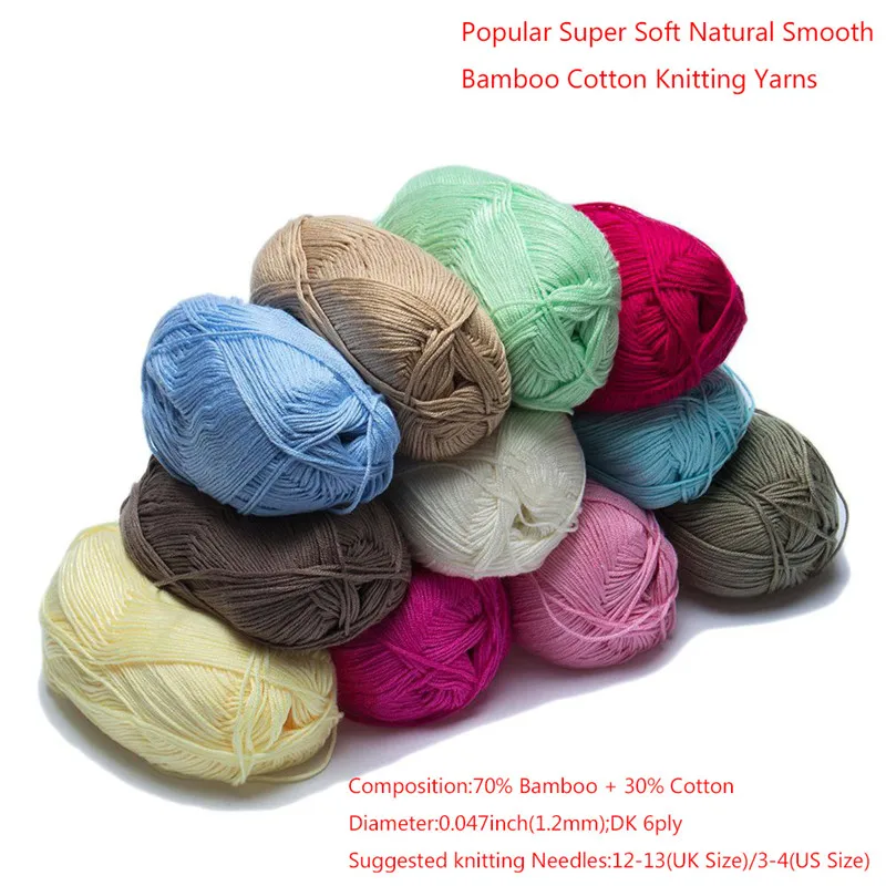 Hot Sale 4 Colors Soft Natural Smooth Bamboo Cotton Yarn For Knitting Free Shipping
Hot Sale 4 Colors Soft Natural Smooth Bamboo Cotton Yarn For Knitting Free Shipping