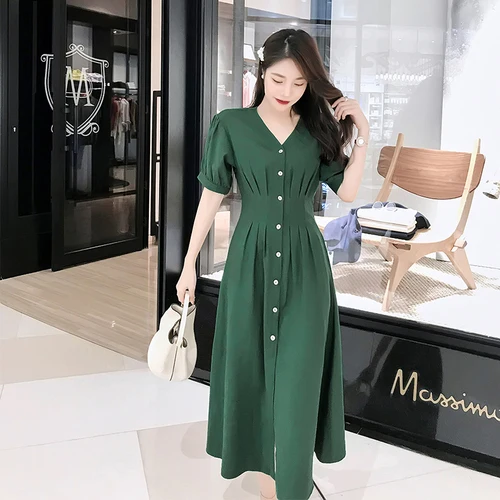 Fashion New A-line 2019 Summer Dress Single Breasted High Waist Vintage Dress Korean V Neck Loose Brief Dresses
Fashion New A-line 2019 Summer Dress Single Breasted High Waist Vintage Dress Korean V Neck Loose Brief Dresses