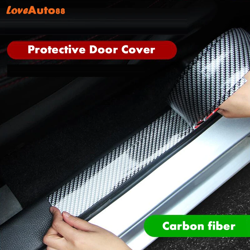 Фото Car styling Carbon Fiber Rubber Door Sill Protector Goods For Ford Cmax C-max Accessories 2011 2012 2013 2014 | Автомобили и