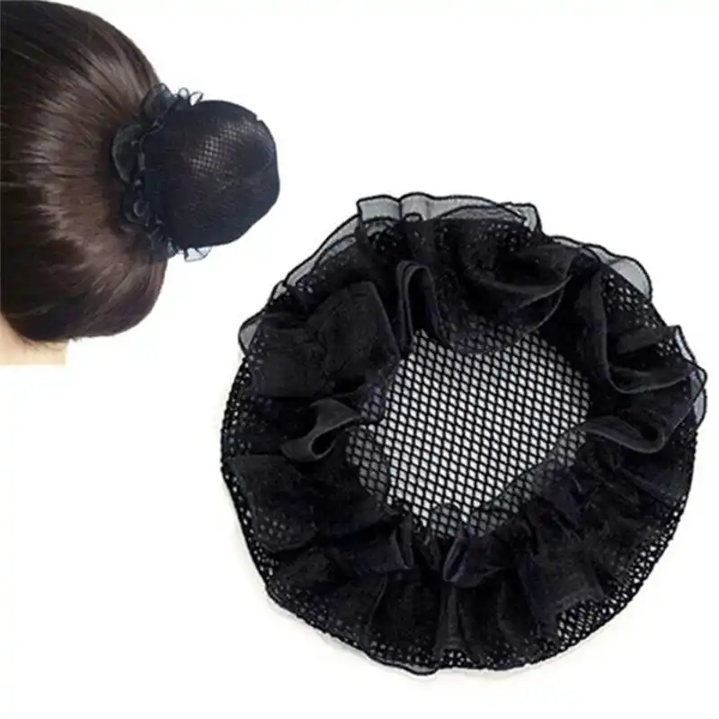 Women Ballet Dance Skating Snoods Hair Net Bun Black Color Net