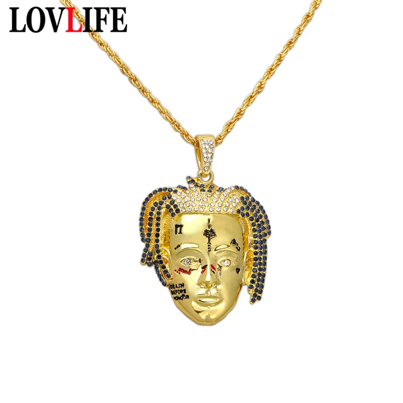 Punk Design Fashion Cubic Zircon Iced Out Chain Gold Pendant Necklace Hip Hop Jewelry Face Necklaces For Man Women Gifts
Punk Design Fashion Cubic Zircon Iced Out Chain Gold Pendant Necklace Hip Hop Jewelry Face Necklaces For Man Women Gifts