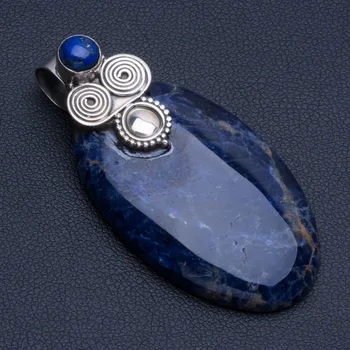 Natural Navy Sodalite and Lapis Lazuli Punk Style 925 Sterling Silver Pendant 2" R0481
Natural Navy Sodalite and Lapis Lazuli Punk Style 925 Sterling Silver Pendant 2" R0481