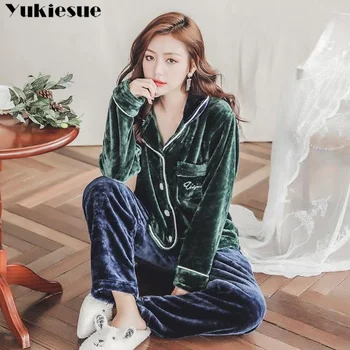 Thick Warm Flannel Pajamas Sets Winter Women Two Piece Pajama Set Cartoon Female Sleepwear Home Clothing Women's Pajamas Suit
Thick Warm Flannel Pajamas Sets Winter Women Two Piece Pajama Set Cartoon Female Sleepwear Home Clothing Women's Pajamas Suit