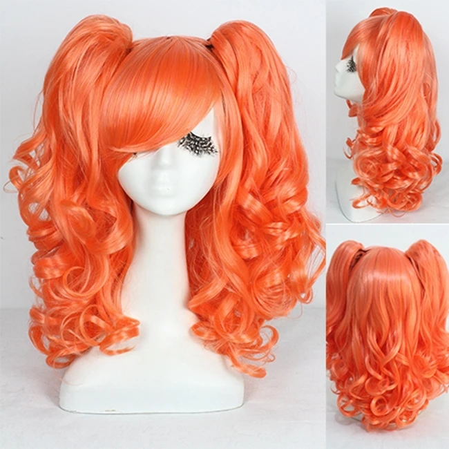 Hot Sale 45cm Medium Orange Red Wave Lolita Cosplay Wig Two Ponytail Wigs Hot Sale 45cm Medium Orange Red Wave Lolita Cosplay Wig Two Ponytail Wigs<br><br>Aliexpress